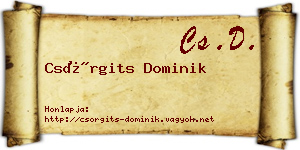 Csörgits Dominik névjegykártya